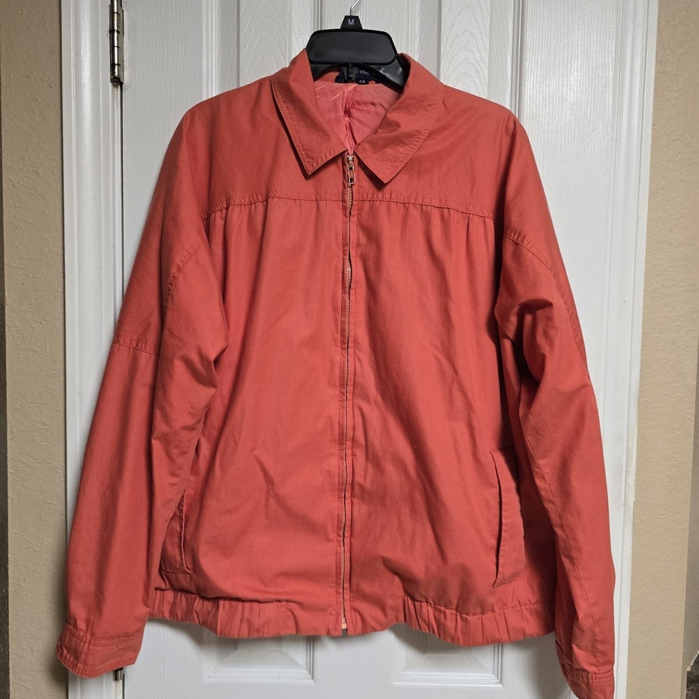 Vintage Givenchy Gentleman Jacket‎ Mens 44 Coral Orange Full Zip Hong Kong Read